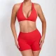 Solid Color Sport Fitness Two Piece Shorts Set GQSA-10317/13776