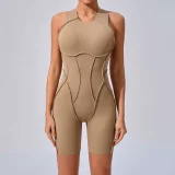 Sleeveless Patchwork Sport Fitness Romper GQSA-25100
