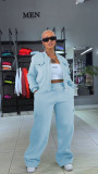 Fleece-Lined Hoodie+Multi-Pocket Pants Sportswear Set CM-9529