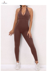 Backless Tie Up Sport Yoga Jumpsuit GQSA-2281