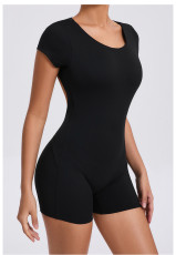 Short Sleeve Backless Fitness Sport Romper GQSA-52052