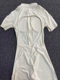 Short Sleeve Zipper Yoga Sport Jumpsuit GQSA-25500