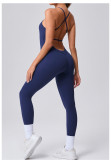 Sleeveless Solid Color Backless Sport Jumpsuit GQSA-95856
