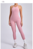 Sleeveless Solid Color Backless Sport Jumpsuit GQSA-95856