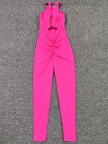 Solid Color Backless Sport Jumpsuit GQSA-YL096