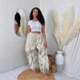 Plus Size Patchwork Solid Color Lantern Pants NY-3685