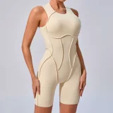 Sleeveless Patchwork Sport Fitness Romper GQSA-25100