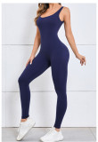 Backless Solid Color Sport Skinny Jumpsuit GQSA-7448