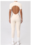 Short Sleeve Zipper Yoga Sport Jumpsuit GQSA-25500