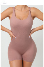 Solid Color Backless Yoga Sport Romper GQSA-71013
