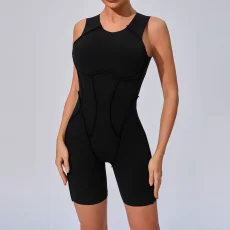 Sleeveless Patchwork Sport Fitness Romper GQSA-25100