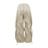 Plus Size Patchwork Solid Color Lantern Pants NY-3685