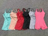 Solid Color Backless Yoga Sport Romper GQSA-71013