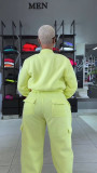 Fleece-Lined Hoodie+Multi-Pocket Pants Sportswear Set CM-9529