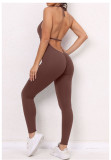 Backless Tie Up Sport Yoga Jumpsuit GQSA-2281
