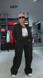 Fleece-Lined Hoodie+Multi-Pocket Pants Sportswear Set CM-9529