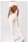 Short Sleeve Zipper Yoga Sport Jumpsuit GQSA-25500