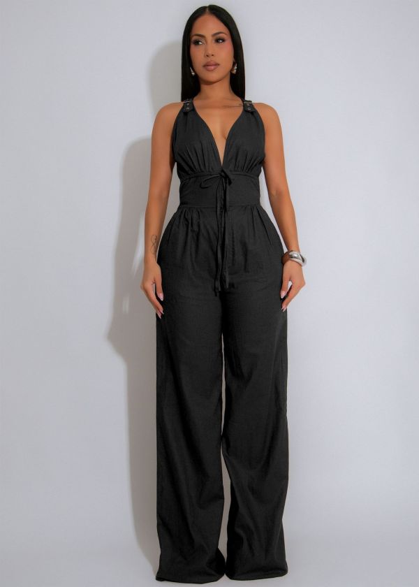 Solid Color Sling Sport Jumpsuit OSM-4486