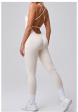 Sleeveless Solid Color Backless Sport Jumpsuit GQSA-95856