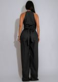 Solid Color Sling Sport Jumpsuit OSM-4486