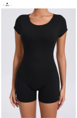 Short Sleeve Backless Fitness Sport Romper GQSA-52052