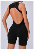 Sleeveless Patchwork Sport Fitness Romper GQSA-25100