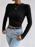 Solid Color O Neck Slim T Shirts GWTC-W0772