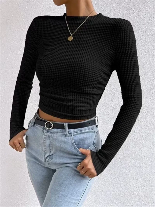 Solid Color O Neck Slim T Shirts GWTC-W0772