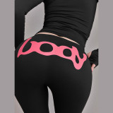 Letter Print Long Sleeve Hooded Pants Suit GSLF-K25S77547