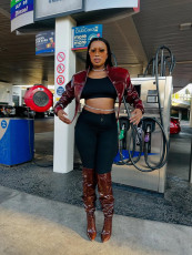 Long Sleeve Leather Short Coats YMEF-57075