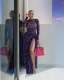 Mesh Print Long Sleeve Split Maxi Dress QODY-6067