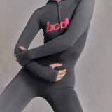 Letter Print Long Sleeve Hooded Pants Suit GSLF-K25S77547