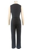 Sleeveless Solid Color Two Piece Pants Set XHXF-8728