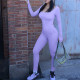 Plus Size Solid Color Square Neck Sport Jumpsuit GWTC-LTCX5203