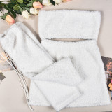 Solid Color Wrap Chest Tops Solid Three Piece Skirts Set GYHF-9627SD