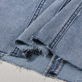 Sexy Wrap-Front Denim Bodycon Dress GYHF-9220DD