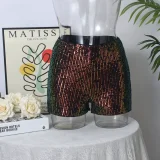 Sequin Leopard Print Shorts GYHF-51437PHD