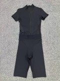 Long Sleeve Zipper Tight Sport Two Piece Pants Set GQSA-41180
