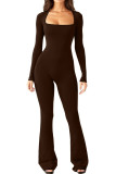 Long Sleeve Square Neck Slim Jumpsuit GWTC-LT5204