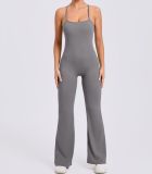 Solid Color Backless Sport Yoga Jumpsuit GQSA-44081