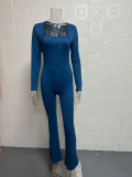 Long Sleeve Square Neck Slim Jumpsuit GWTC-LT5204