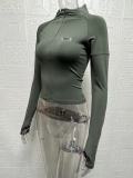 Tight Zipper Long Sleeve Tops GWTC-LZY015