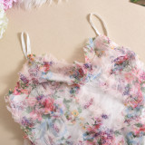 Sexy Backless Floral Print Sling Maxi Dress GYHF-41378DBG