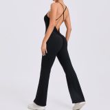 Solid Color Backless Sport Yoga Jumpsuit GQSA-44081