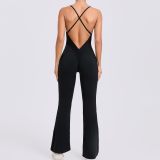 Solid Color Backless Sport Yoga Jumpsuit GQSA-44081