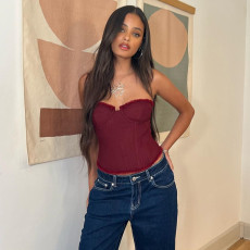 Lace Sexy Shapewear Wrap Chest Top GYHF-51462THD