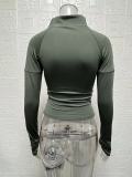 Tight Zipper Long Sleeve Tops GWTC-LZY015