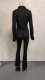 Sport Tight Long Sleeve Two Piece Pants Set GWTC-W0792