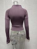 Tight Zipper Long Sleeve Tops GWTC-LZY015