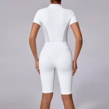 Long Sleeve Zipper Tight Sport Two Piece Pants Set GQSA-41180